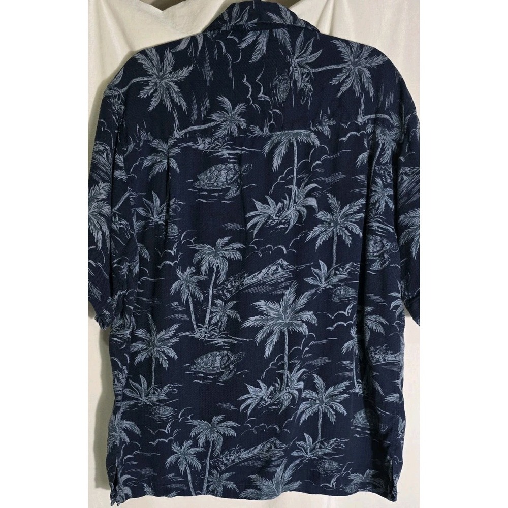 Boca classics Mens Tropical hawaiian shirt 100% Silk Short Sleeve Large Blue - Picture 3 of 6